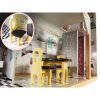 Fa MDF babaház + bútor 122 cm XXL LED LED