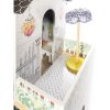 Fa MDF babaház + bútor 122 cm XXL LED LED