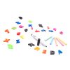 Wooden flippable educational board with a chalkboard, whiteboard, abacusand accessories