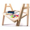 Wooden flippable educational board with a chalkboard, whiteboard, abacusand accessories