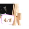 Wooden flippable educational board with a chalkboard, whiteboard, abacusand accessories