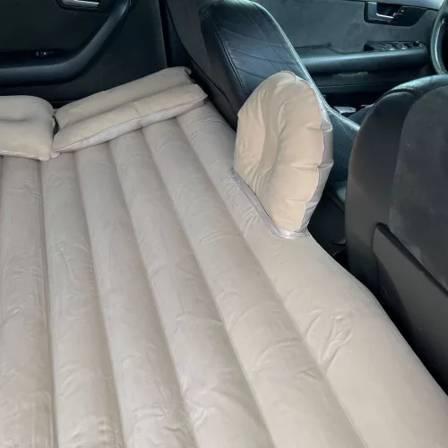 Car bed mattress inflatable + pump beige