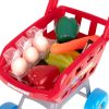Gyerekeknek való szupermarket és bevásárlókocsi + kiegészítők, piros