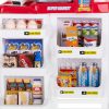 Gyerekeknek való szupermarket és bevásárlókocsi + kiegészítők, piros