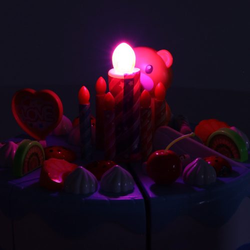 Deluxe Cutting Food Playset - Birthday cake cutting kitchen 80 pcs, Blue