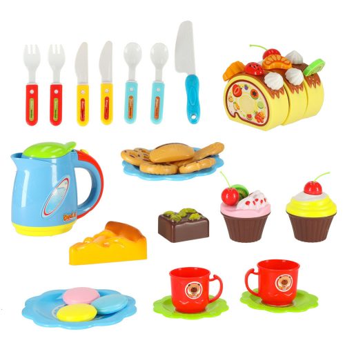Deluxe Cutting Food Playset - Birthday cake cutting kitchen 80 pcs, Blue