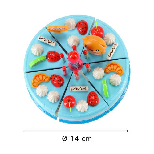 Deluxe Cutting Food Playset - Birthday cake cutting kitchen 80 pcs, Blue