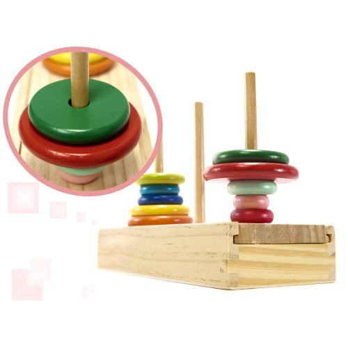 Wooden pyramid base tower with rainbow sorter