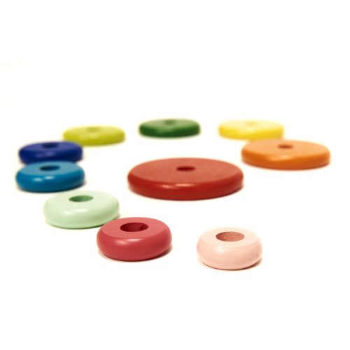 Wooden pyramid base tower with rainbow sorter