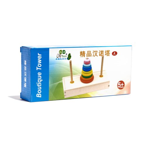 Wooden pyramid base tower with rainbow sorter