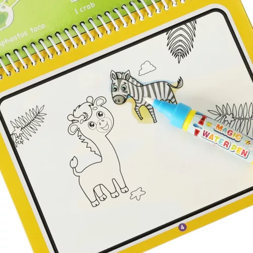 Water coloring book with marker - animals