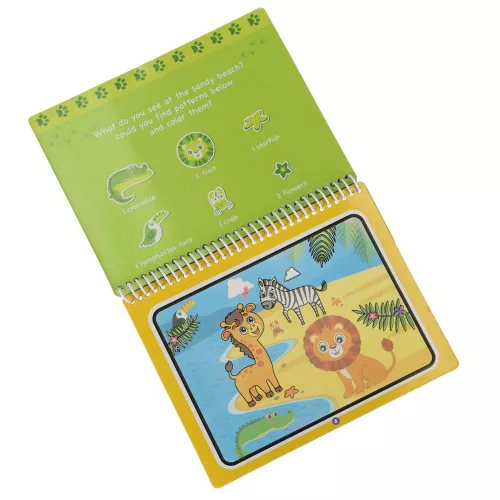 Water coloring book with marker - animals