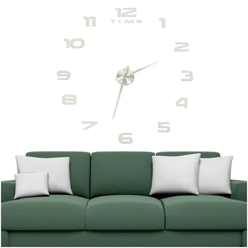 Wall clock large 80-120cm silver 12-digit wall clock