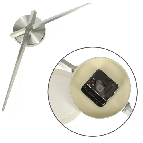 Wall clock large 80-120cm silver 12-digit wall clock