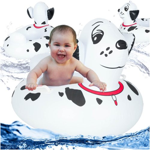 Inflatable mattress with pontoon wheel for children and Dalmatians