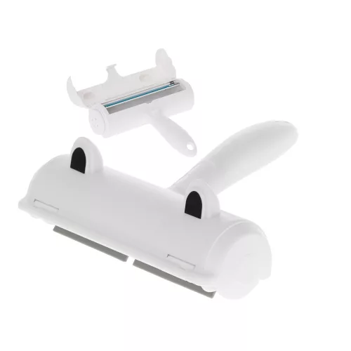 White and blue hair removal brush