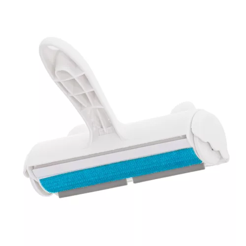 White and blue hair removal brush