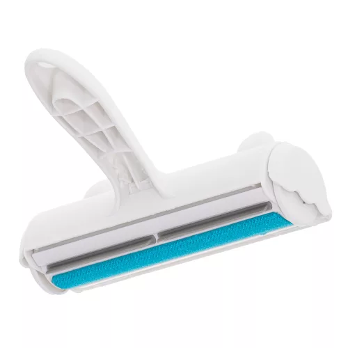 White and blue hair removal brush