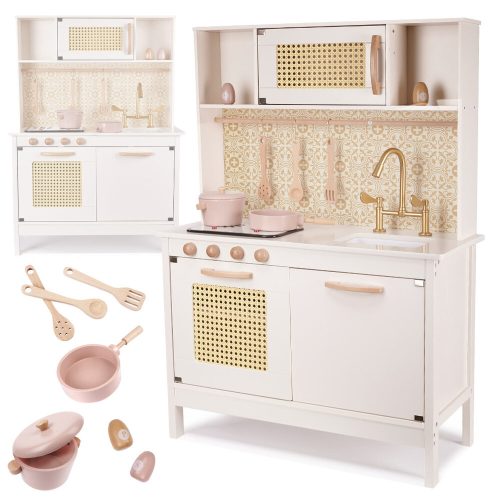 Retro MDF fa konyhabútor BOHO kiegészítőkkel