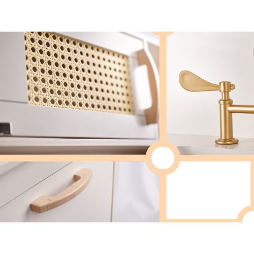 Children's retro MDF wooden kitchen with BOHO accessories