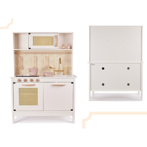Children's retro MDF wooden kitchen with BOHO accessories
