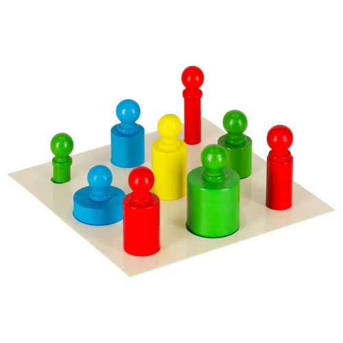 Montessori wooden cylinder weights colored