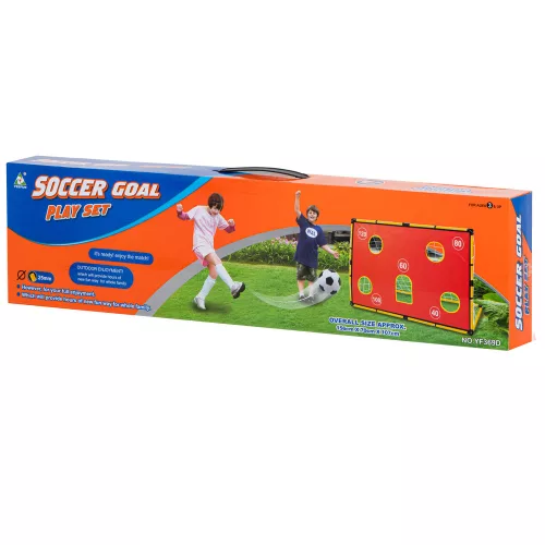 Football goal with net + target mat + ball