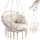 Stork's nest armchair with swing backrest ecru 80cm + cushions