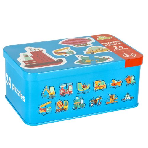 Puzzle in a box vehicles 24 puzzles