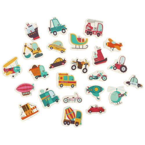 Puzzle in a box vehicles 24 puzzles