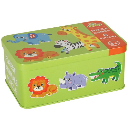 Puzzle in a tin safari animals 25 puzzles