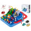 Obstacle course interactive parking race with 4 cars