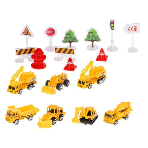 Transporter plane + 6 cars construction vehicles side/front