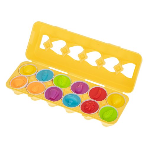 Educational Sorter Puzzle Match Shapes Fruit Eggs 12pcs
