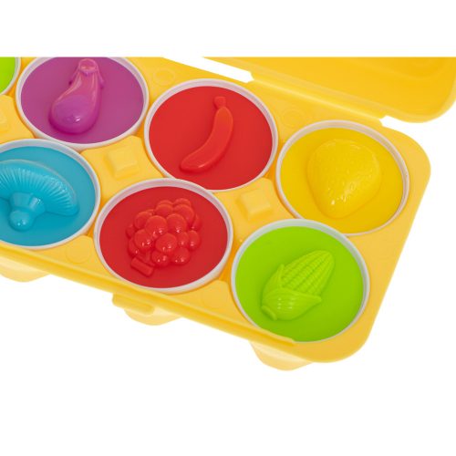 Educational Sorter Puzzle Match Shapes Fruit Eggs 12pcs