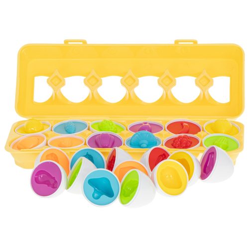 Educational Sorter Puzzle Match Shapes Fruit Eggs 12pcs