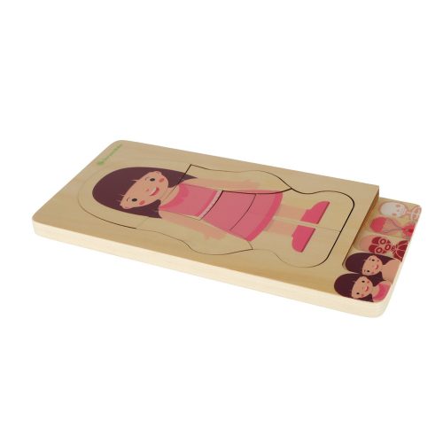 Wooden layered puzzle bodybuilder montessori girl