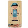 Fából készült réteges puzzle montessori fiú