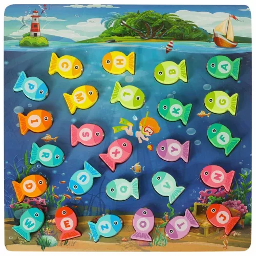 Montessori Wooden Fish Fishing Magnetic Toy