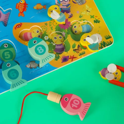 Montessori Bee Magnetic Wooden Fishing Toy