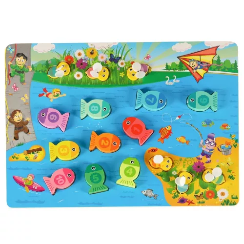 Montessori Bee Magnetic Wooden Fishing Toy