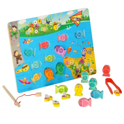 Montessori Bee Magnetic Wooden Fishing Toy