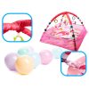 Foldable playmat with balls and rattles for babies, pink