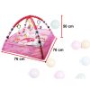 Foldable playmat with balls and rattles for babies, pink