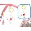 Foldable playmat with balls and rattles for babies, pink