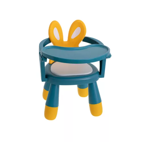 Feeding and play table chair yellow and blue