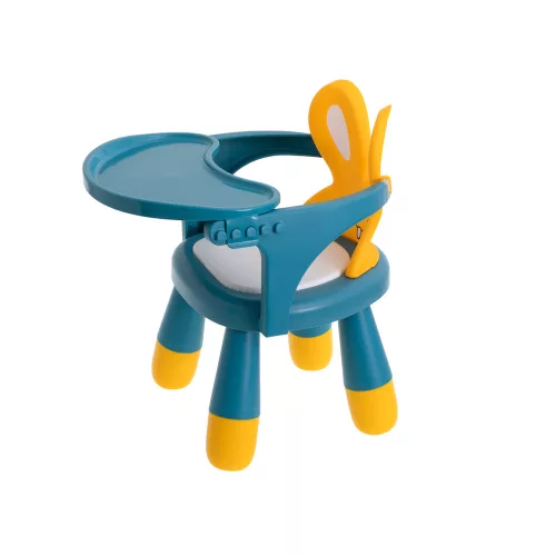 Feeding and play table chair yellow and blue