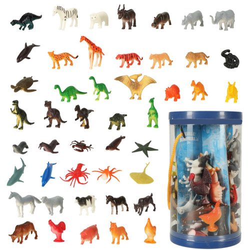 Tengeri állatok, vad dinoszauruszok figuráinak szett mix 48 darabos