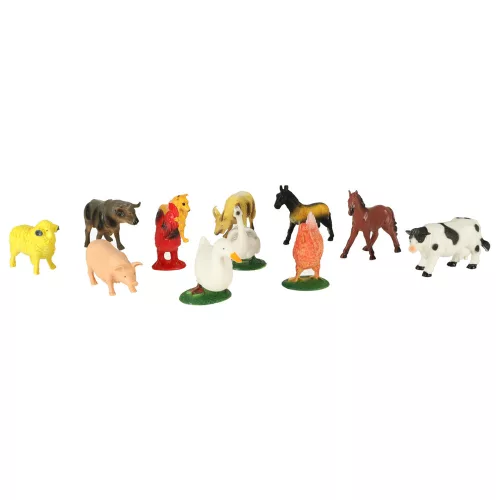 Farm animal figurines set cow horse 12pcs
