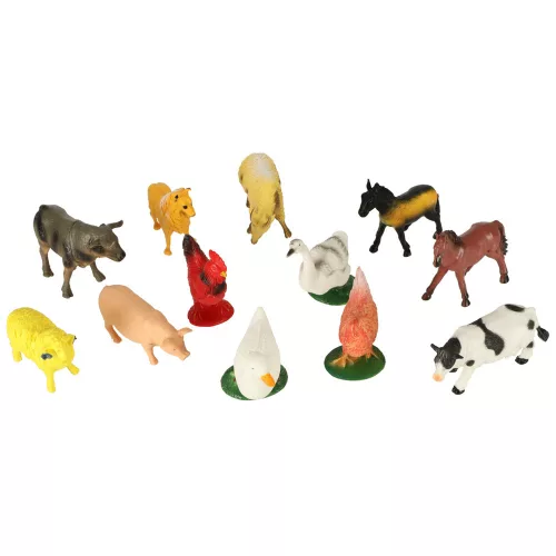 Farm animal figurines set cow horse 12pcs